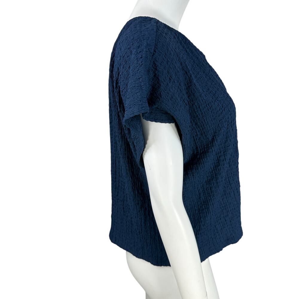 Free People Navy One-Shoulder Blouse Sz L - Picture 4 of 7
